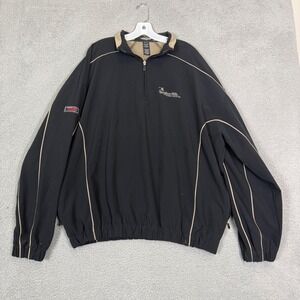 Straight Down Spyglass Hill Pebble Beach Golf Windbreaker XL Black Quarter Zip